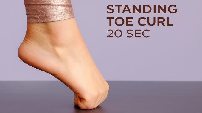standing toe curl - foot and ankle pain exercises
